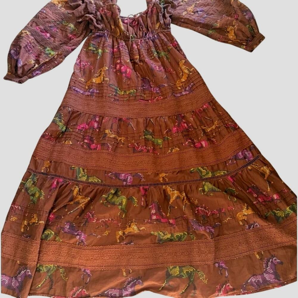 FARM Rio Dotted Horse Maxi Dress S - Picture 2 of 4